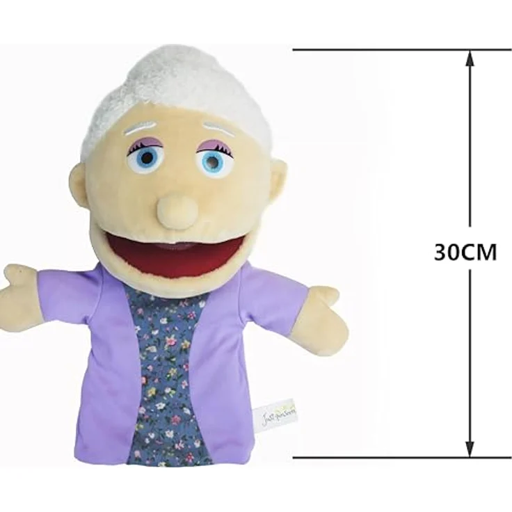 LOMTRATS Familie Handpuppen Set, 6-teilig mit beweglichem Mund für kreatives Spiel, 30 cm plush, ideal für Storytelling und Unterricht – Bild 2
