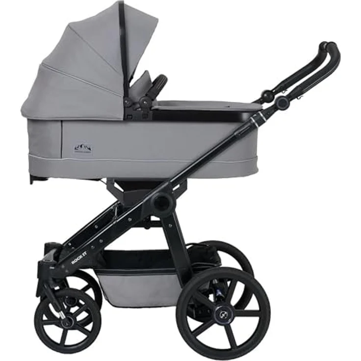 Hartan Kinderwagenset Rock IT Outdoor, Kombikinderwagen, grau, 3-teilig, EN 1888, UV 50+, AZO-frei, Made in Germany, mit Feststellbremse, kugelgelagerten Rädern und 5-Punkte-Gurt – Bild 6