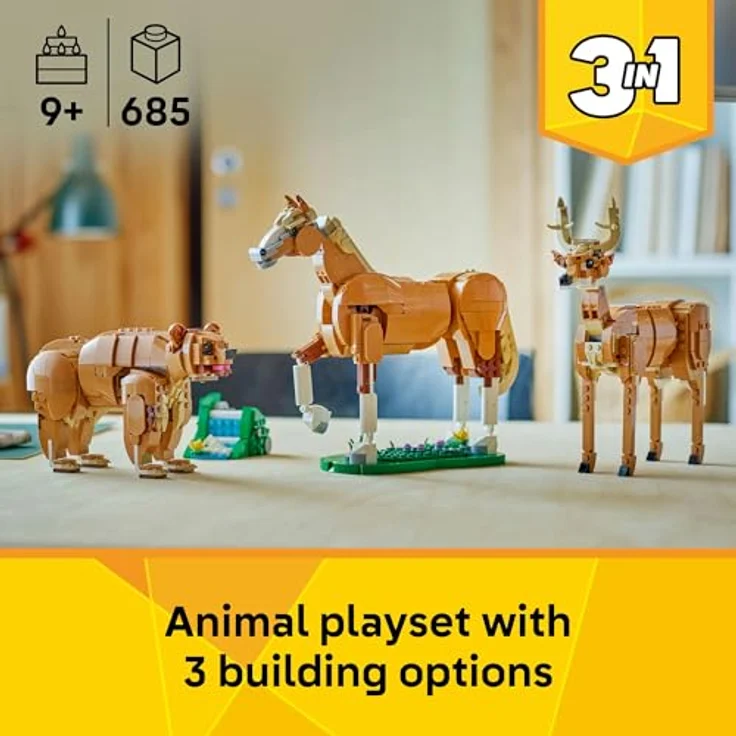 LEGO Creator 3in1 Prächtiges Ross, Tierfigur zum Bauen, verwandelt in Bär oder Hirsch, ab 9 Jahren, 31166 – Bild 5