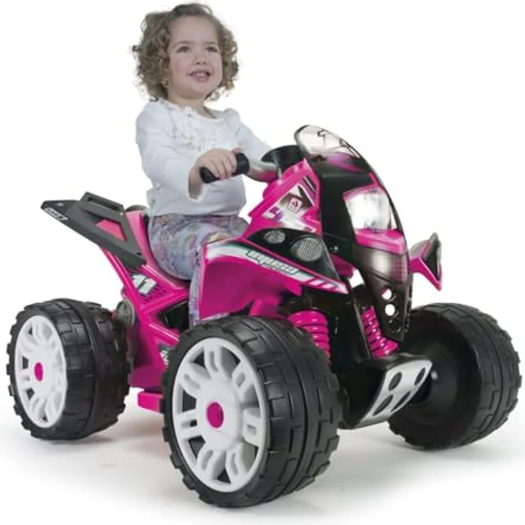 INJUSA Elektroquad The Beast Rosa, 12V Batterie, für Kinder von 2 bis 4 Jahren, Gaspedal, Rückwärtsgang, Elektrische Bremse, Breite Kunststoffräder, max. 6 km/h – Bild 2
