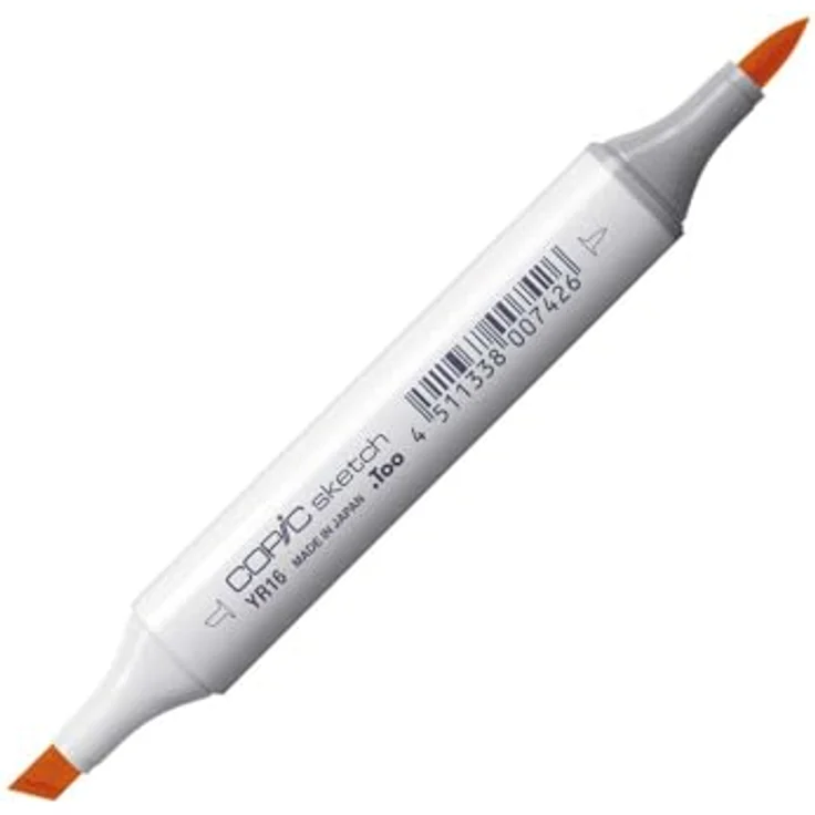 Copic COPIC Sketch Marker Typ YR - 16, Apricot, professioneller Pinselmarker mit Super-Brush- und Medium-Broad-Spitze – Bild 3