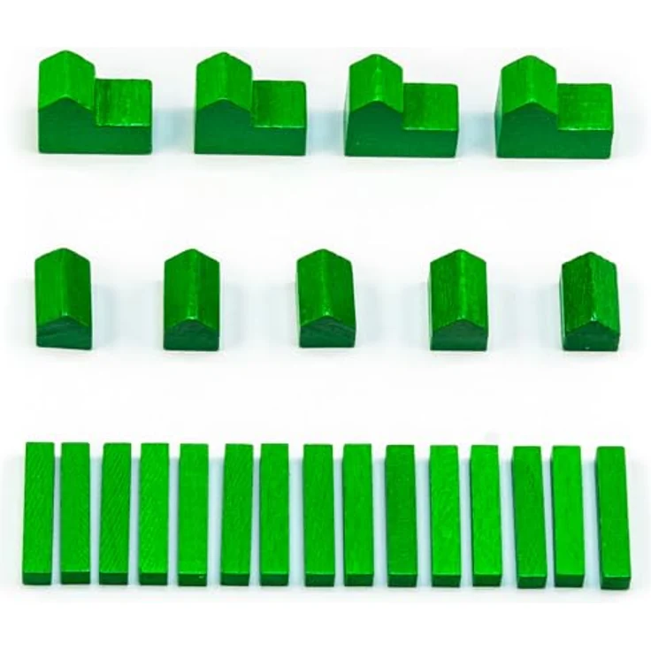 Waldfelsen Siedler Holzfiguren Einzelsets, Handgefertigte Massivholzfiguren in Grün, für Brettspiele – Bild 1