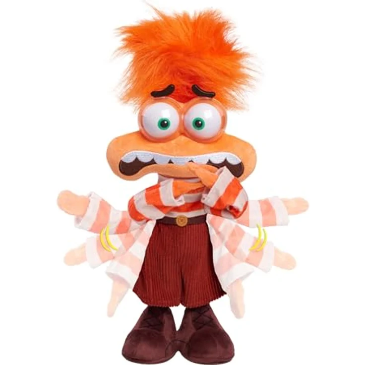 Just Play Ltd. Inside Out 2 Interaktive Orange Plüsch Fear Maskottchen, 32 cm, mit beweglichen Armen und sprachaktivierten Reaktionen – Bild 5