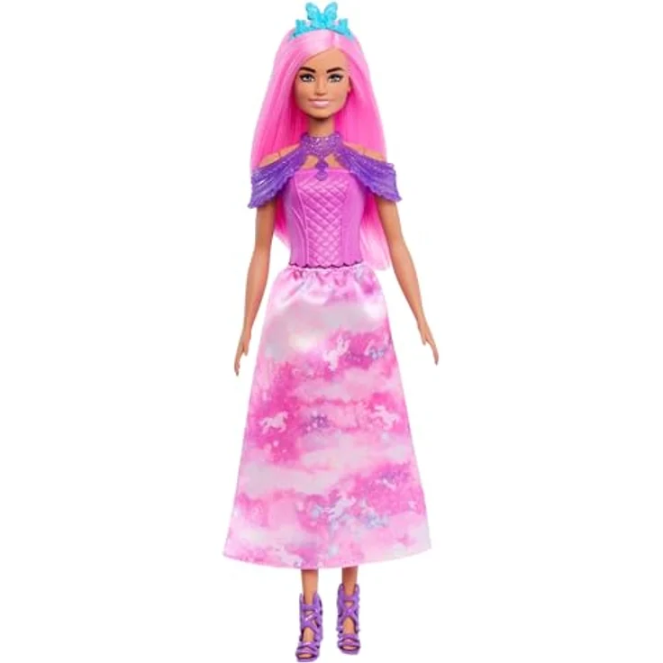 Barbie Adventskalender JFL66, mit Puppe und 24 Überraschungs-Accessoires, rosa Haar, verwandelbar in Meerjungfrau, Fee und mehr, inkl. Mini-Einhorn und Tiere – Bild 4