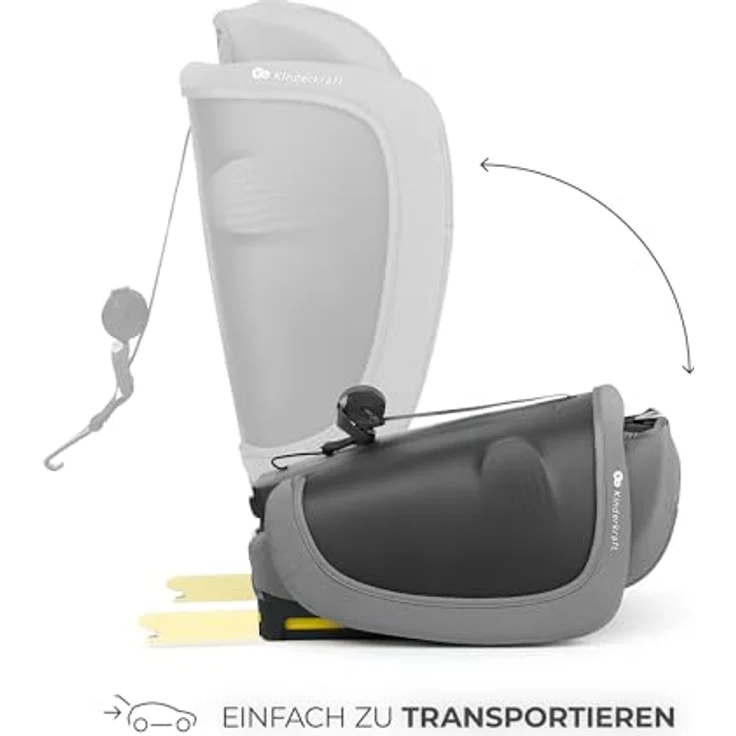 Kinderkraft Fix2Go Autokindersitz, 9-36 kg mit Schlaffunktion, Neigungsverstellung und SAFERIDE Sensor, Grey – Bild 5