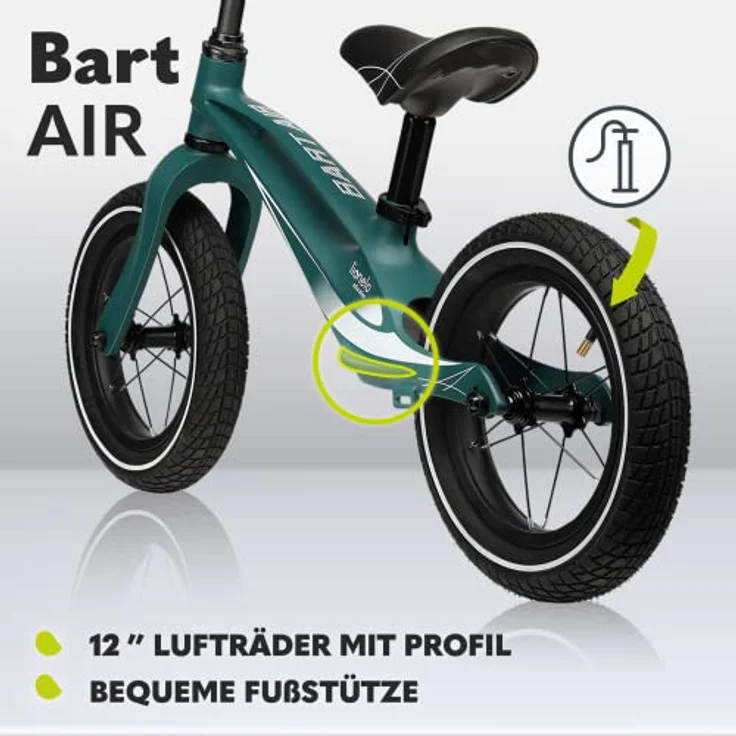 Lionelo Bart Air Laufrad ab 2 Jahre bis zu 30 kg, Magnesiumrahmen, 12 Zoll Räder, Lenkrad und Sattel höhenverstellbar, Lenkradschloss, Fußstütze, Tragegriff, Ultraleicht – Bild 3