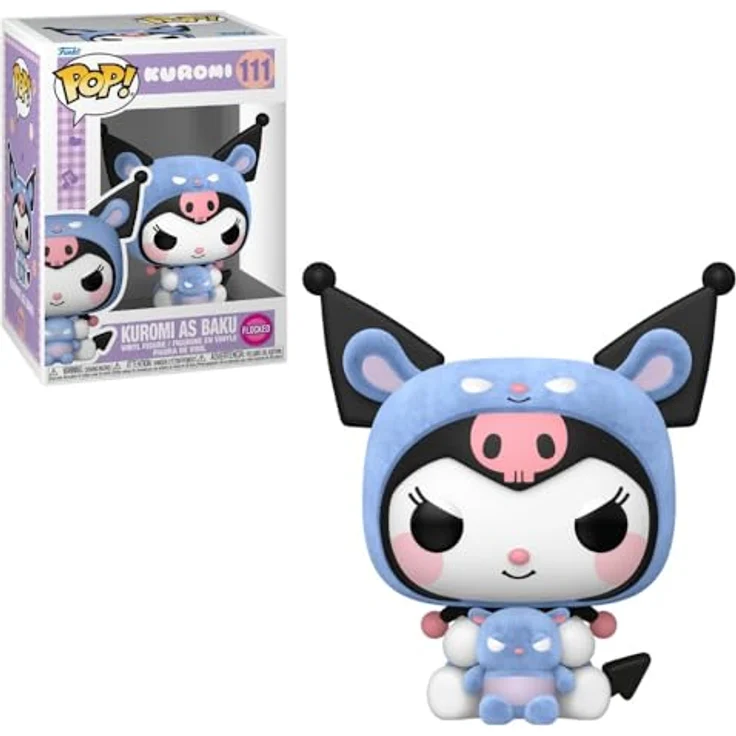 Funko Pop! Animation: Kuromi als Baku Flockiert #111, limitierte Sanrio Vinyl Figur in Geschenkverpackung, ca. 115 x 90 x 160 mm – Bild 1