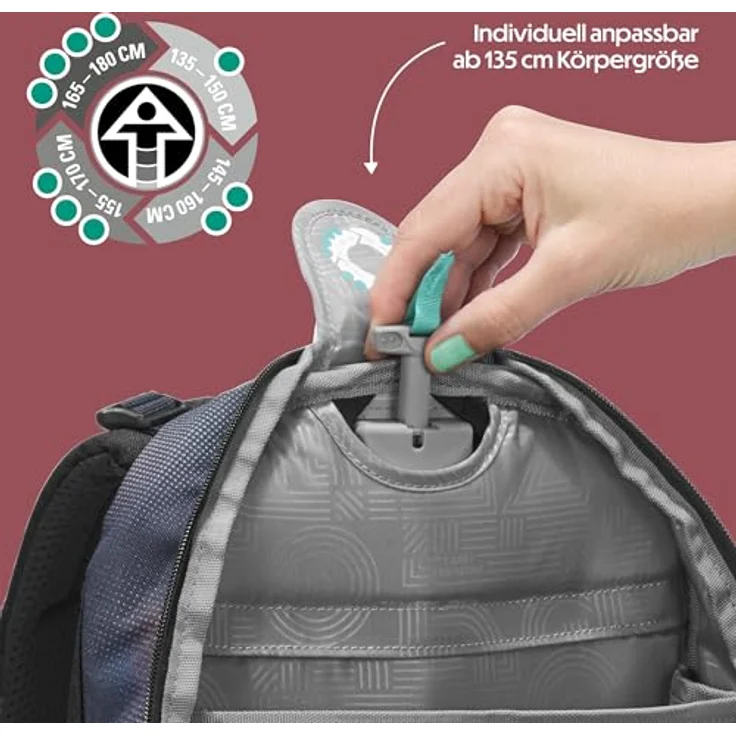 Coocazoo Mate Schulrucksack „Rainbow Illusion”, schwarz, ergonomischer Tornister, höhenverstellbar, mit Brustgurt & Hüftgurt, 30 Liter für ab der 3. Klasse – Bild 5