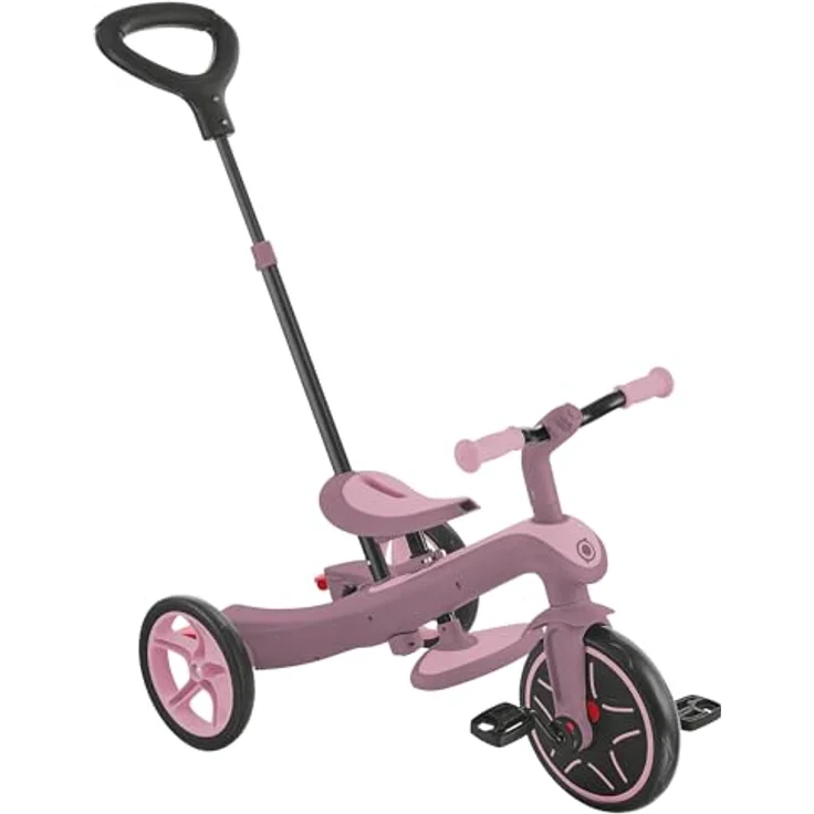 Globber Explorer Trike 4in1, Kinderwagen, Dreirad & Laufrad, höhenverstellbarer TPR-Sitz, 10/8,5 Zoll Räder, Beere – Bild 3
