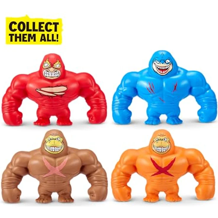 ZURU SMASHERS SLAM Heroes Orangefarbener Gorilla, elastisches Gorillaspielzeug mit 4-Wege-Superstretch-Technologie und Rückpralleffekt – Bild 4
