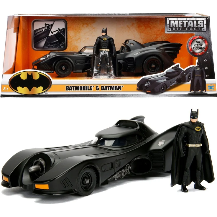 JADA Spielzeug-Auto Batman 1989 Batmobil, mit öffnendem Dach und Die-Cast Batman Figur – Bild 1