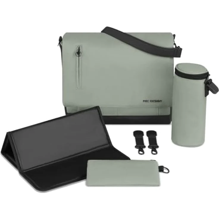 ABC Design Wickeltasche Urban, praktische Windeltasche mit modischem Lederlook, viele Fächer und umfangreiches Zubehör, inclusiver Wickelunterlage und isolierter Fläschchen-Tasche – Bild 2