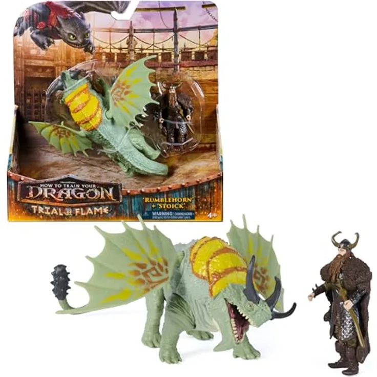 Spin Master Dreamworks Dragons Drachenzähmen leicht gemacht Actionfiguren-Set, Haudrauf & Schädelbrecher mit 7 Bewegungspunkten, Spielzeug für Kinder ab 4 Jahren, Drache ca. 25 cm, Wikinger ca. 7,5 cm