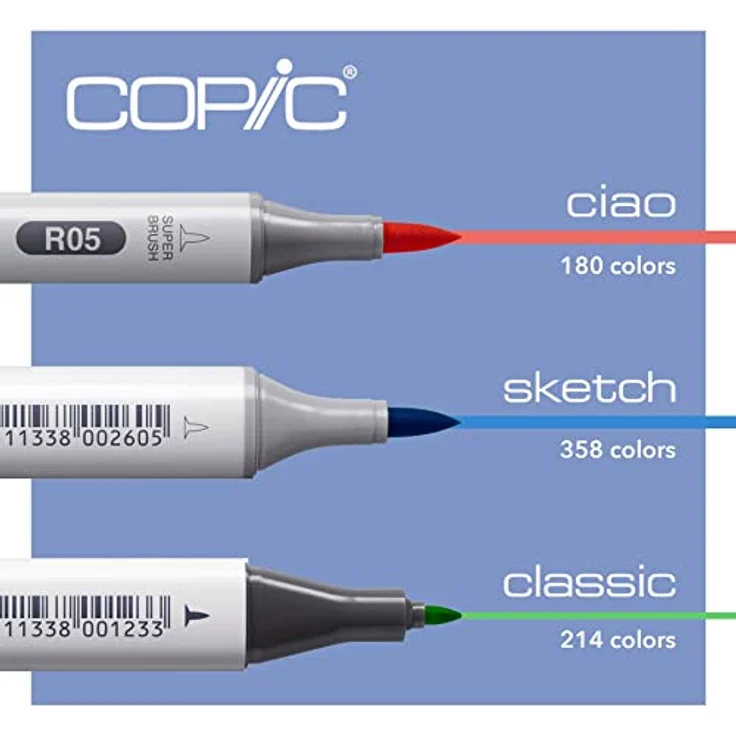 COPIC Sketch Marker Set "C" mit 72 Farben im Acryl-Display, professionelle alkoholbasierte Pinselmarker mit einer flexiblen und einer mittelbreiten Spitze – Bild 4