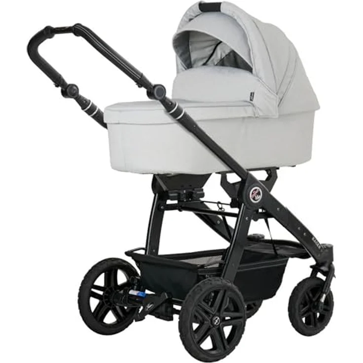 Hartan Kinderwagenset Racer GTS, 3-teilig, Hellgrau, mit Federung, 5-Punkte-Gurt, abklappbarer Fußstütze, Made in Germany – Bild 4