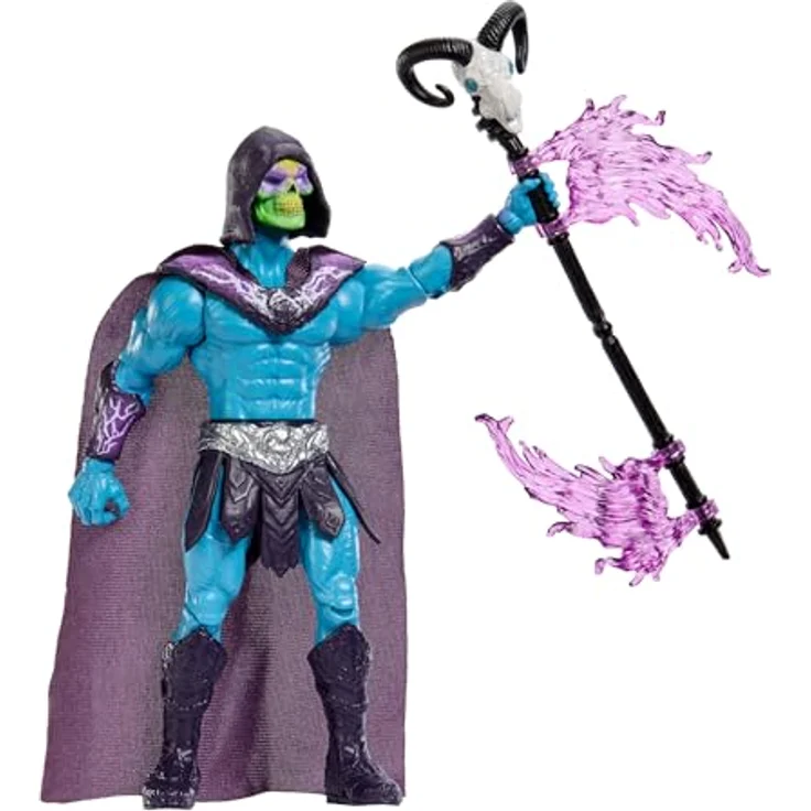 Mattel Masters of the Universe First Ones, Sammelfigur Skeletor mit Havoc-Stab, Dreh- und Loslass-Action – Bild 4