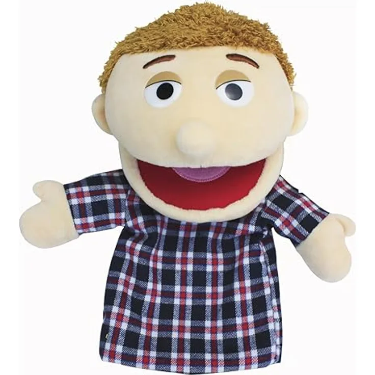 LOMTRATS Handpuppen Familie, 6-teilig mit beweglichem Mund, geeignet für Storytelling und Unterricht, ca. 30 cm, aus weichem Plüsch