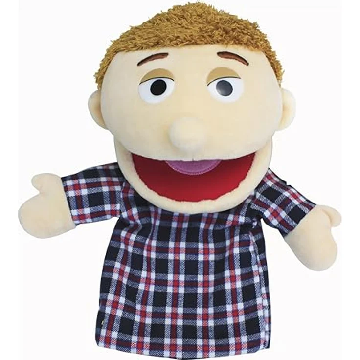 LOMTRATS Handpuppen Familie, 6-teilig mit beweglichem Mund, geeignet für Storytelling und Unterricht, ca. 30 cm, aus weichem Plüsch – Bild 1