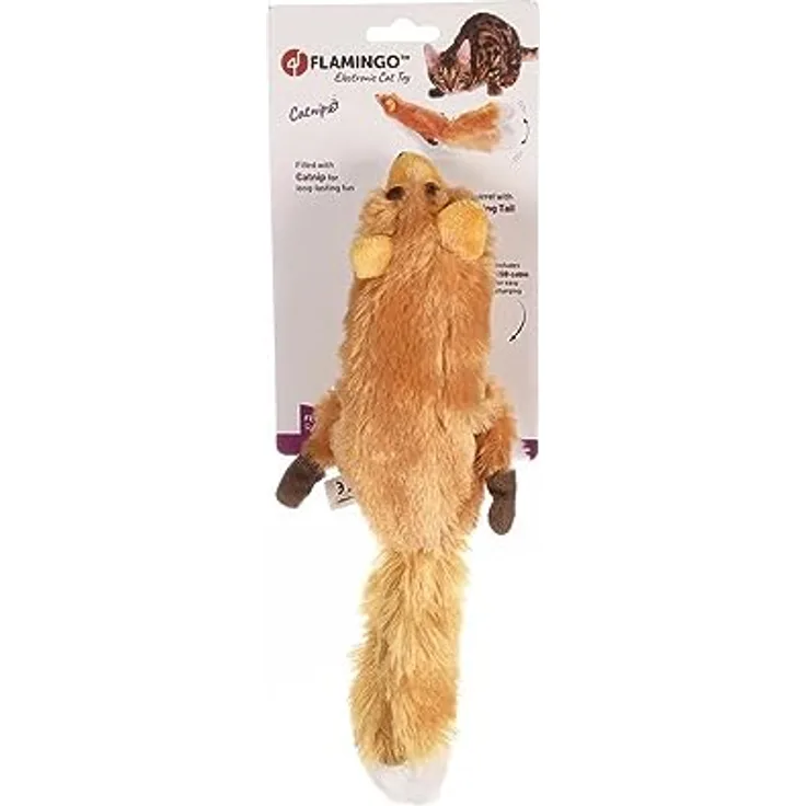 Flamingo KS Flapso, Bewegendes Eichhörnchen aus Plüsch, Braun, 35 cm
