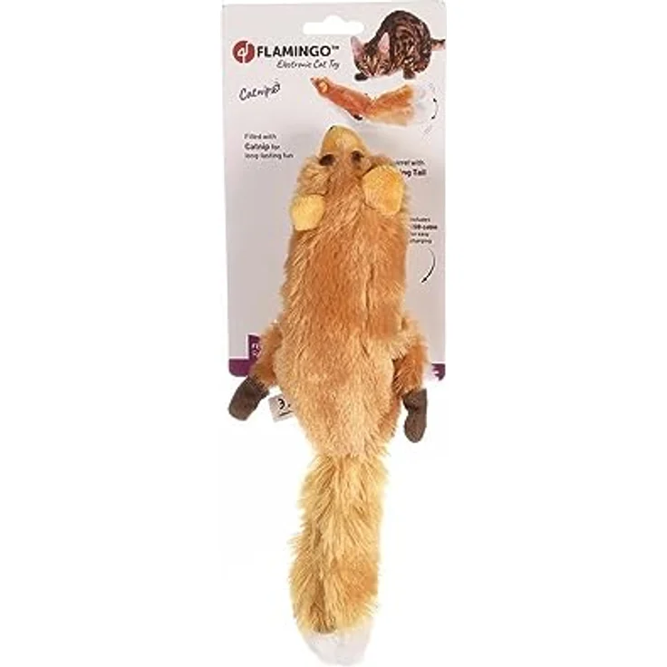 Flamingo KS Flapso, Bewegendes Eichhörnchen aus Plüsch, Braun, 35 cm – Bild 1