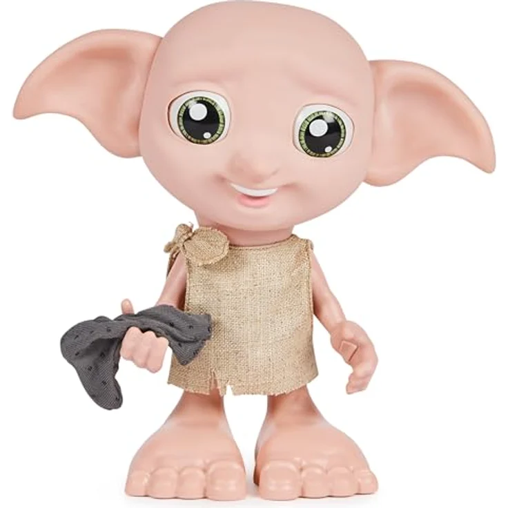 Spin Master 6067280 Wizarding World Harry Potter, interaktive Magical Dobby Elfenpuppe mit Socke, über 30 Geräusche und Sätze, 21,6cm, Spielzeug für Kinder – Bild 1