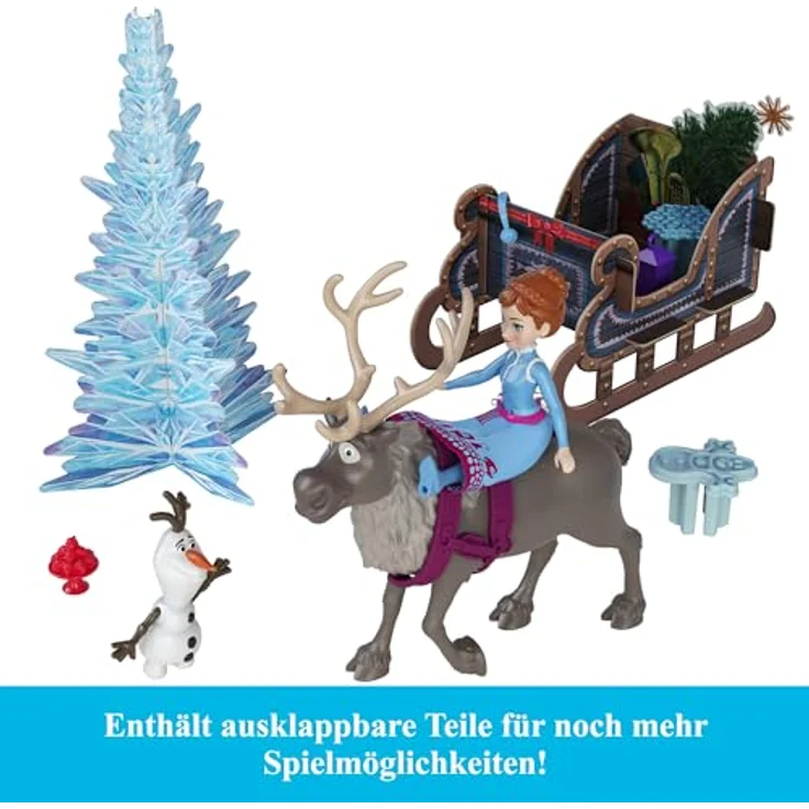Mattel Disney Die Eiskönigin Kleine Anna- und Elsa-Puppen Adventskalender mit formbarem Sand und 24 Spielteilen, inspiriert von Die Eiskönigin Olaf taut auf“, HWX20 – Bild 4