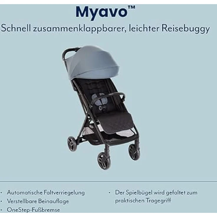 Graco Myavo Buggy- & Sportwagen, leicht und belastbar bis 22 kg, mit Liegefunktion, Regenschutz und abnehmbaren Rädern - Stormy, inkl. Gratis Mobilitätsgarantie – Bild 2
