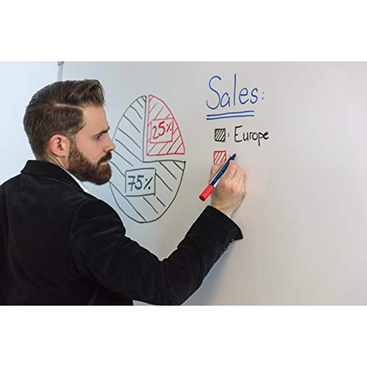 Schneider Maxx 290 Marker (für Whiteboards und Flipcharts, Rundspitze 2-3 mm Strichstärke, rückstandsfrei trocken abwischbar, hohe Qualität, kräftig und farbintensiv) Etui mit 8 Farben – Bild 4