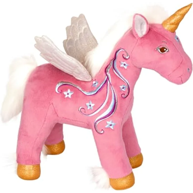 Die Spiegelburg Coppenrath 21916 Einhorn-Paradies - Kuscheltier Einhorn Berry - Glitzerndes Horn, weiße Flügel, ca. 27 cm groß – Bild 1