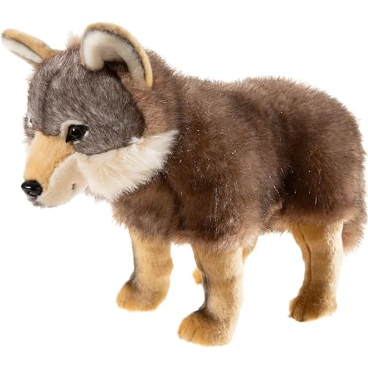 Heunec MISANIMO Wolf stehend, naturgetreues Plüschspielzeug mit 30 cm Höhe und weicher Füllung – Bild 1