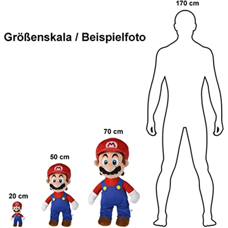 Jakks Pacific Nintendo Super Mario Plsch Mario XXL, 70 cm, Kuscheltier – Bild 4