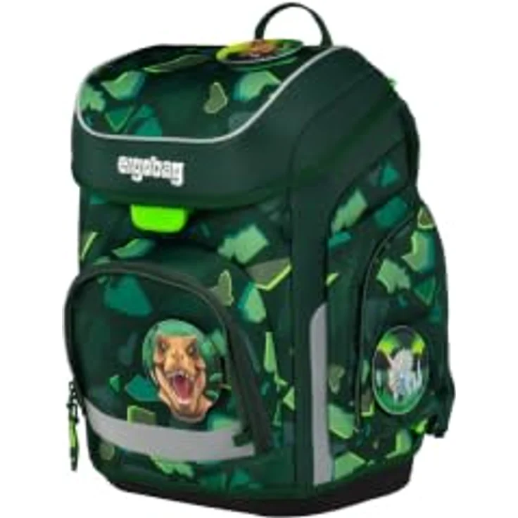 ergobag cubo Schulranzen-Set DinosauriBär, 21 Liter Volumen, verstellbare Rückenhöhe, inklusive gefülltem Federmäppchen und Sportbeutel – Bild 3