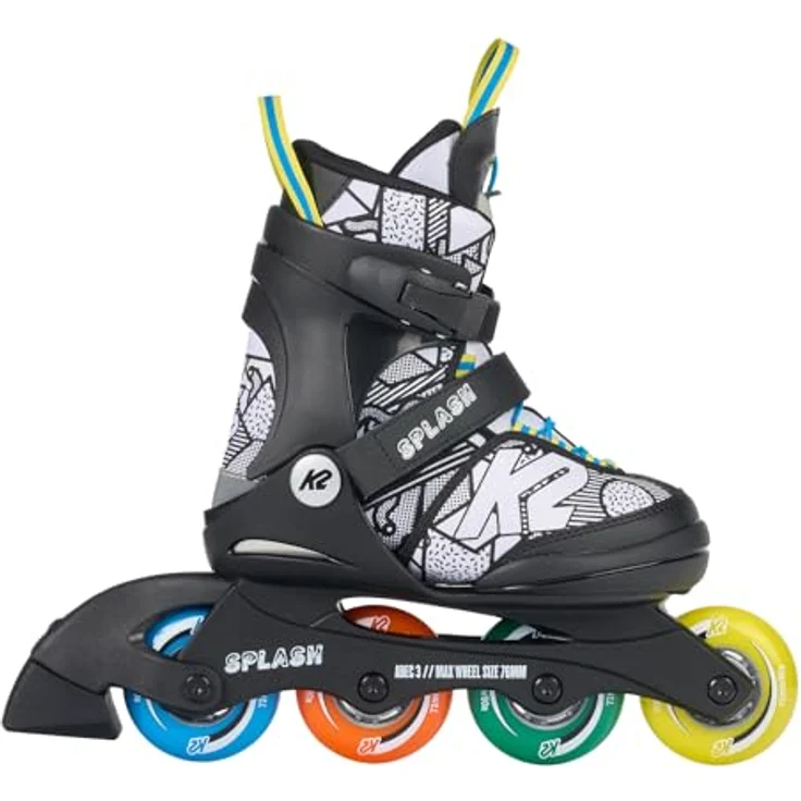 K2 Skates Inline Skates Splash Multi Mädchen & Jungen Inline Skates — Splash - Design — 30K0401, Original K2 Softboot, verstellbar, ABEC-3 Kugellager in blau – Bild 2