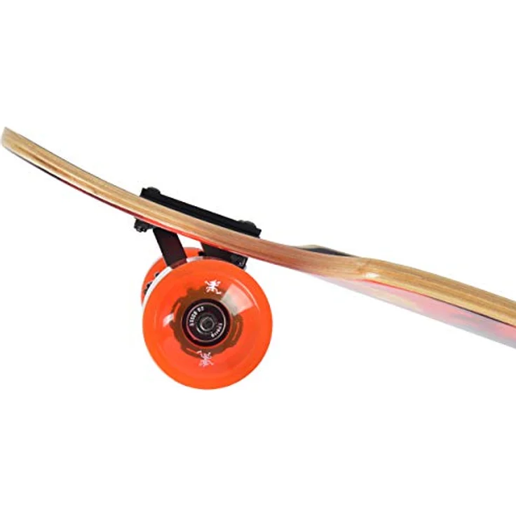 Apollo Longboard Redshift 40" LED Wheels, ABEC 9 Kugellager, Drop Through Freeride Cruiser Board - Rot – Bild 5