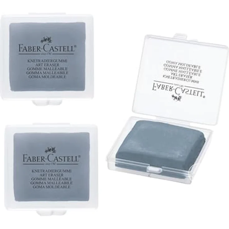 Faber-Castell ART ERASER, 3er Pack Knetgummi Radierer für Künstler, grau – Bild 1