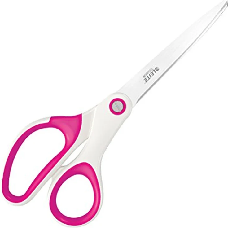 LEITZ Wow Titan Büroschere, 205 mm Edelstahl mit ergonomischem Griff, pink metallic – Bild 2