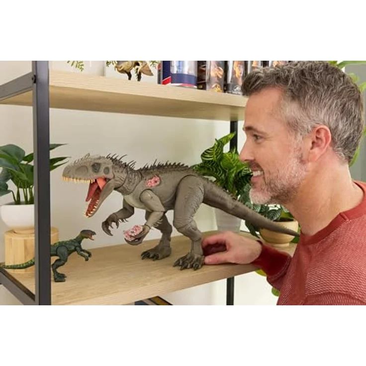 Mattel Jurassic World Hammond Collection Indominus Rex, große bewegliche Actionfigur, 66 cm, mit austauschbaren Krallen und Ortungsimplantat, Mehrfarbig – Bild 2