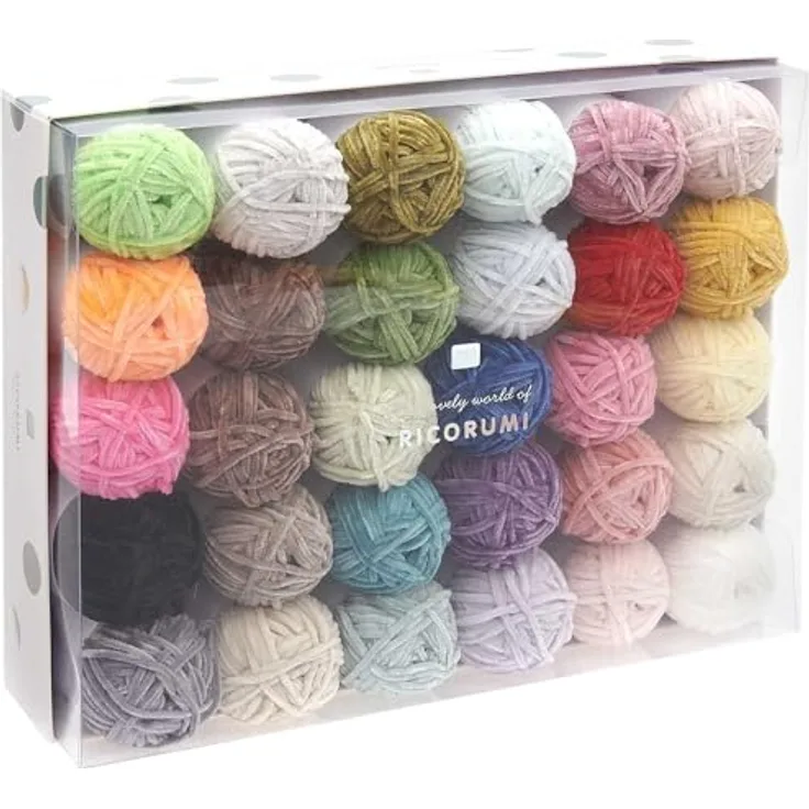Rico Design Ricorumi-Set Nilli Nilli Häkelwolle, 30 Knäuel à 25g, 100% Polyester, Lauflänge 65 m, Nadelstärke 3,0