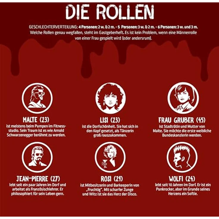 MORD bei Tisch Krimidinner für Zuhause, Der Dorfdisco Fall - Krimi Spiel für 4-6 Personen ab 16 Jahren, ideal für mörderische Dinnerpartys – Bild 5