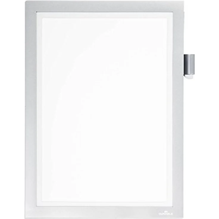 Durable Info-Rahmen Duraframe Magnetic Note (A4, offener Magnetrahmen mit Stifthalter), 1 Stück, silber, 498923 – Bild 1
