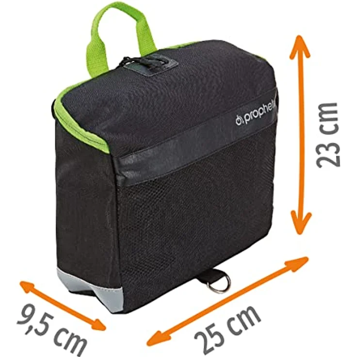 Prophete Lenker-Packtasche mit Kartenfach und Regenüberzug in Signalfarbe Schwarz, 601 – Bild 2