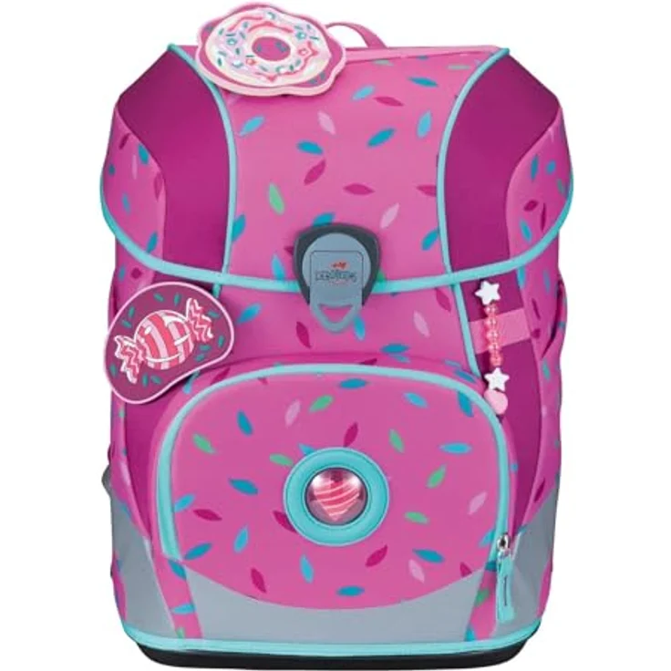 DerDieDas Schulranzen ErgoFlex Tiny Set 6-teilig, ergonomisches Tragesystem, pink mit Sweet Sprinkles Design – Bild 2