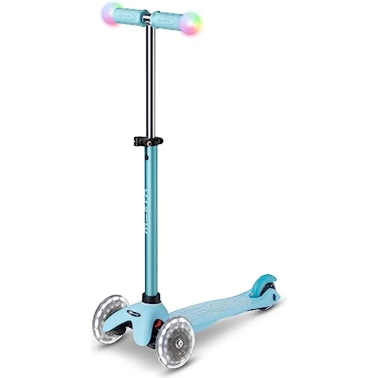Micro Mobility Micro Mini2Grow Deluxe Magic LED Scooter aus Glasfaserverstärktem Kunststoff in Hellblau, MMD358 – Bild 4