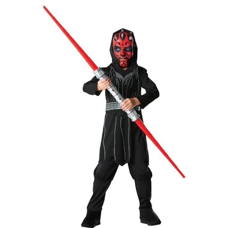 Rubies Star Wars Darth Maul Kostüm für Kinder, mit Maske, Oberteil und Hose, schwarz