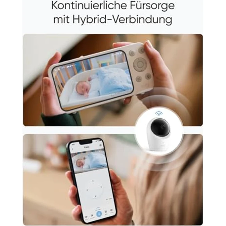 eufy Babyphone mit Kamera E20, Hybrid-Verbindung und Akku, 2K HD, Ultraklare Nachtsicht, 4× Zoom, mobile Kamera mit smarten Alarmen – Bild 2