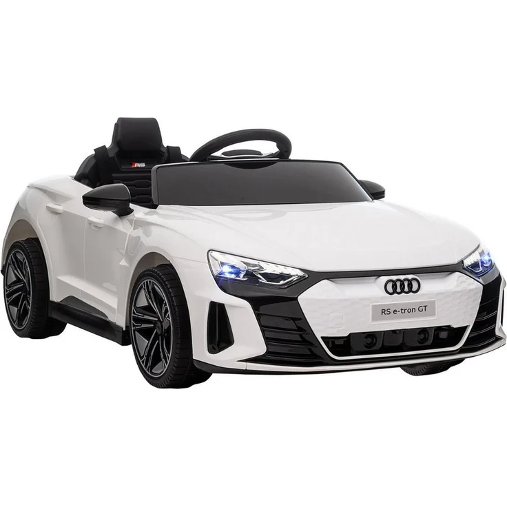 HOMCOM Elektro-Kinderauto mit Fernbedienung, Kinderfahrzeug mit Sicherheitsgurt, Belastbarkeit 25 kg, WeiГџ – Bild 1