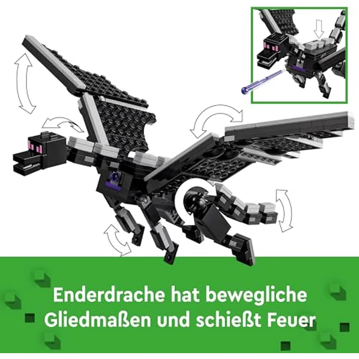 LEGO® Konstruktionsspielsteine Der Enderdrache und das Endschiff (21264), LEGO Minecraft, (657 St), Made in Europe – Bild 5