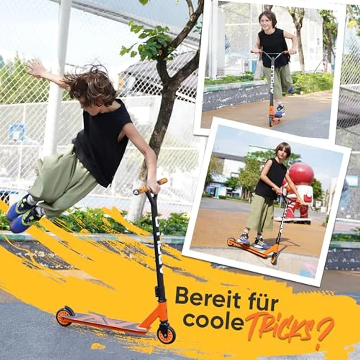 Apollo Stuntscooter Gravity, Fun-Kickscooter für Kinder und Teenager, hohe Belastbarkeit bis 100kg, rutschfestes Deck und stabile Rollen – Bild 6