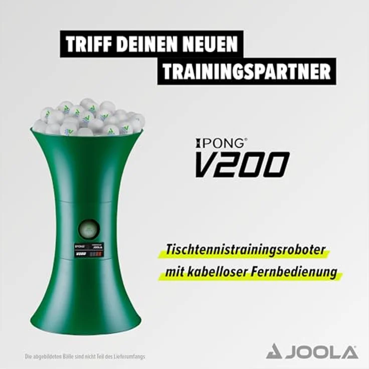 JOOLA Buddy V200 Tischtennis-Roboter, einfache Bedienung, variable Schussfrequenz, Grün – Bild 2