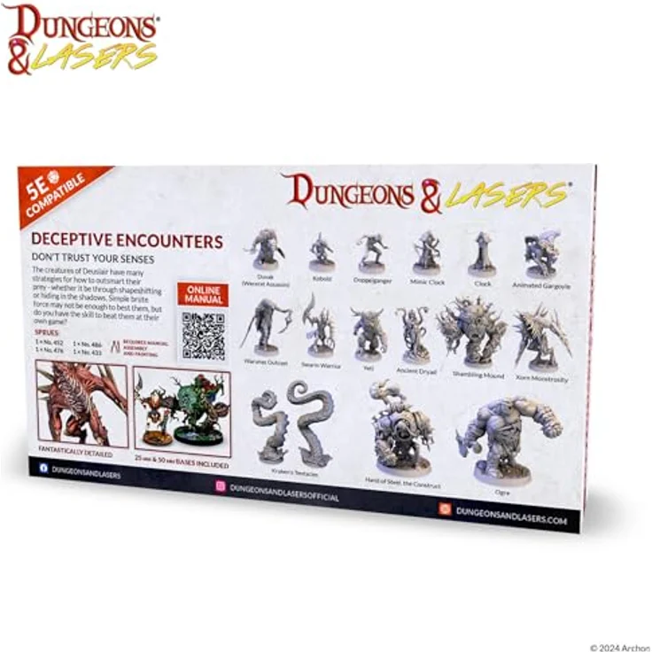 Archon Studio Dungeons & Lasers - Deuslair - Deceptive Encounters, 16 unbemalte Miniaturen mit Montagezubehör – Bild 8